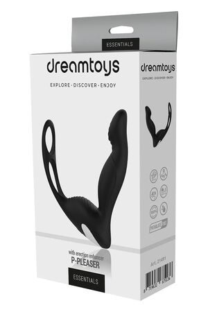 Черный вибромассажер простаты P-Pleaser With Erection Enhance